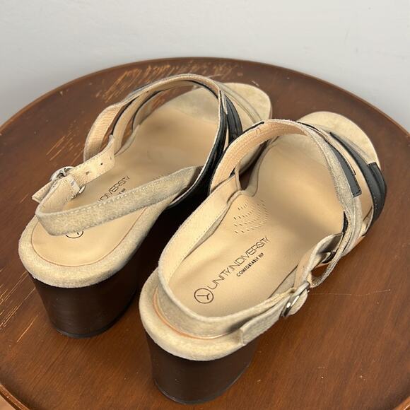 Unity in Diversity Happy strappy multicolor suede slingback sandals size 9 - Picture 4 of 8